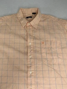 Izod Mens Button Up Shirt Light Orange Check XL Short Sleeve Size XL - Picture 1 of 7
