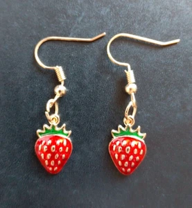 Strawberry Drop Earrings - Picture 1 of 2