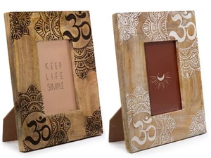 Om Mandala Decorated Mango Wood Photo Frame 6x4" (10x15cm) Handmade - Picture 1 of 3