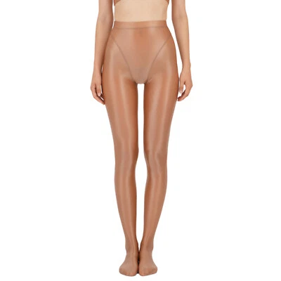 Women Tights Stockings Pants Jogging Pantyhose Wetlook Elastic Waistband Shiny - Image 1 of 3