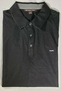 New Michael Kors Resort 1 Black 3 Button Short Sleeve MK Shirt Sz. LG - Picture 1 of 4