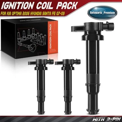 3x Bobina de encendido para Hyundai Santa Fe 2007-2009 Kia Optima 2006 2,7 L 273013E100 Foto 1 de 4