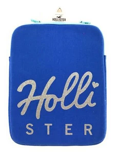 Hollister Tablet Case Zip Cover Glitter Bling Logo Padded iPad Blue Sleeve - Picture 1 of 1