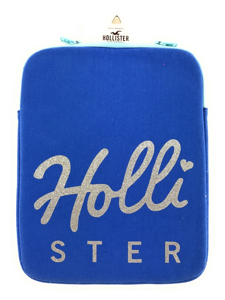 Hollister Tablet Case Zip Cover Glitter Bling Logo Padded iPad Blue Sleeve - Image 1 of 1