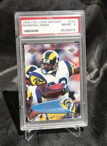 1999 Collector's Edge Odyssey Football Card #120 Marshall Faulk PSA 8 - Picture 1 of 2