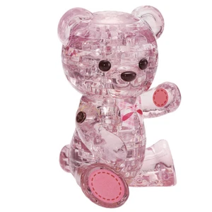 3D Crystal Puzzle - Orso Giglio Rosa 48 pezzi cristallo puzzle mobile - Foto 1 di 9