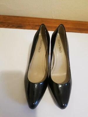 Zapatos de salón negros punta puntiaguda tacones de aguja talla 8 Ellen Tracy Foto 1 de 4