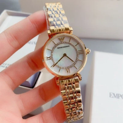 EMPORIO ARMANI AR1907 Classic  White Dial Gold-tone Stainless Steel Ladies Watch - image 1 of 4