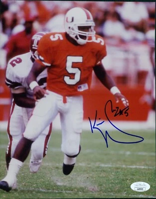 Foto brillante firmada por Kevin Williams Miami Hurricanes 8x10 autenticada por JSA Foto 1 de 2