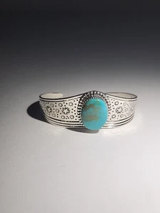 Garrison Boyd Navajo Sterling Blue Stone Cuff - Picture 1 of 3