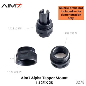 Aim7 Taper Mount Adapter 1.125"x28 For ASR Muzzle 13/16x16 (1 in package) - Picture 1 of 6
