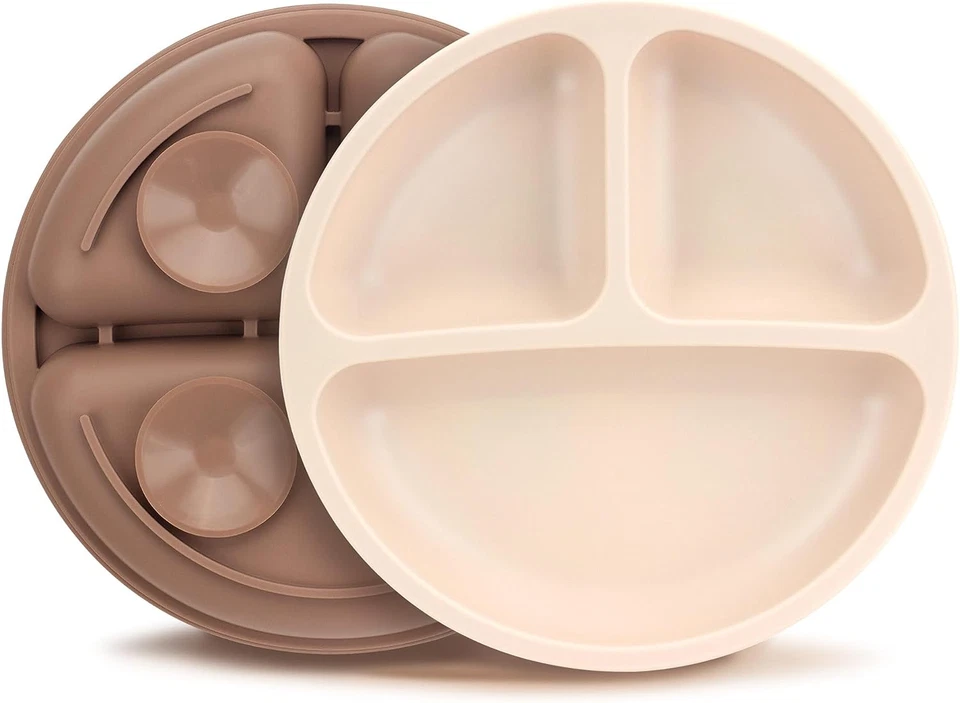 MOJINL Kinderteller Mit Saugnapf Rutschfest Silikon Baby Teller BPA Frei Babytel