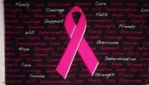 3X5 PINK RIBBON-BREAST CANCER AWARENESS INSPIRATIONAL FLAG-POLYESTER - Picture 1 of 4