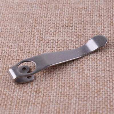 Stone Wash Titanium Deep Carry Pocket Clip For Spyderco Knife PM2, More TD
