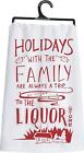 Hoildays With The Family Funny 100% Cotton Tea Towel