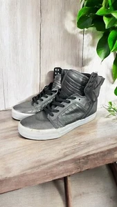 Women’s Supra Skytop Hi Top Leather Fashion Sneaker Shoes Black SW18259 Size 7.5 - Picture 1 of 12