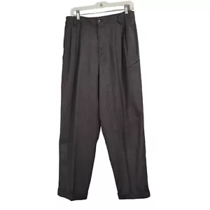 Pantalone Liz Sport vita alta plissettato polsini gamba dritta grigio 32" vita anni 8090 - Foto 1 di 11
