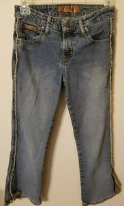 Jeans Lei niñas talla 1 hilo ribete laterales aberturas en el extremo de las piernas 26W 29 L 22 entrepiernas - Imagen 1 de 12