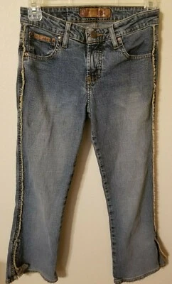 Jeans Lei niñas talla 1 hilo ribete laterales aberturas en el extremo de las piernas 26W 29 L 22 entrepiernas Foto 1 de 4