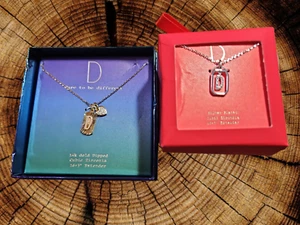 Initial Letter D ~ Necklace 2 Pack ~ Burst & Letter~ NEW! Original Retail $40 - Picture 1 of 4