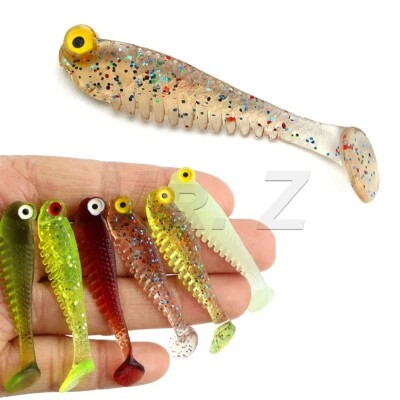 30 PCS Lifelike Soft Fishing Lure Bait Swimming Paddle Tail Bait  Bass Crappie - Image 1 of 4