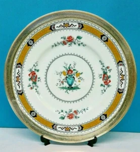 FRENCH NOBLE BY COALPORT, ENGLAND PLATE HAND PAINTED STERLING SILVER 12 INCHES - Picture 1 of 5