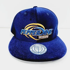 Pepperdine University Waves Soft VELVET Flat Bill Snapback Baseball Hat Cap - Picture 1 of 6