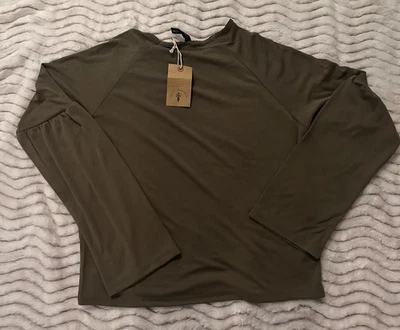 Top modal de mujer Knot Sisters manga larga en verde oliva-medio  Foto 1 de 4