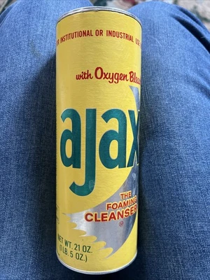 ¡Limpiador institucional Ajax 21 oz de colección como nuevo sin abrir en tubo amarillo! ¡Gran PANTALLA!! Foto 1 de 4