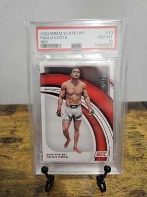 2022 UFC IMMACULATE PAULO COSTA RED  /25, PSA 10 POP 1 - Image 1 of 2