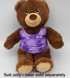 Build-A-Bear Purple Tropical Hibiscus Swimsuit Bathing Suit Outfit Clothes Only - Picture 1 of 9
