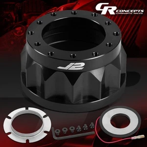 J2 BLACK 2" STEERING WHEEL HUB ADAPTER SPACER FOR 1988-1993 CIVIC CRX INTEGRA - Picture 1 of 6