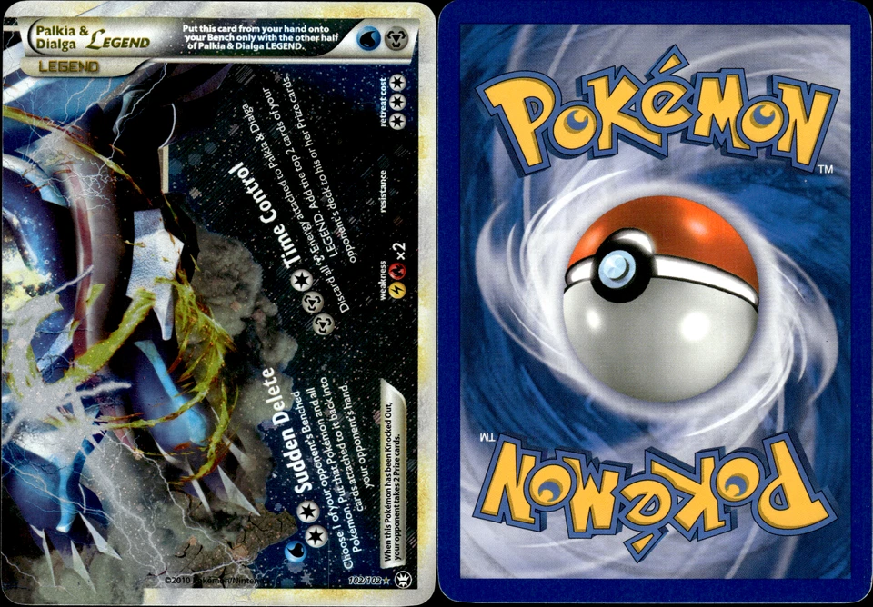 Palkia Dialga LEGEND 102/102 HGSS Triumphant Holo Pokemon Card - Image 1 of 1