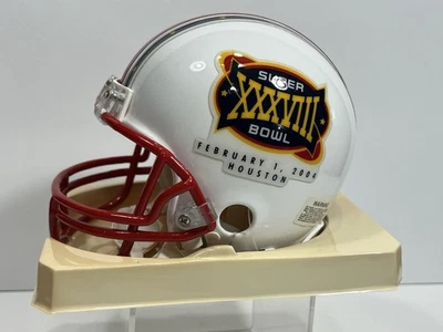 Minicasco QB Super Bowl XXXVIII 2004 con máscara Tom Brady New England Patriots Foto 1 de 4