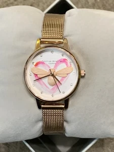 Neu in Box Olivia Burton Bee & Heart Uhr weißes Zifferblatt Roségoldgehäuse 30 mm Midi - Bild 1 von 3