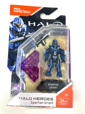 HALO MEGA BLOKS HEROES UNSC BLUE SPARTAN GRANT SERIES 6 MINI FIGURE FMM70 - Image 1 of 3