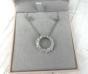 Diamoniqe 925 sterling silver necklace with cubic zirconia pendant - boxed - Picture 1 of 7