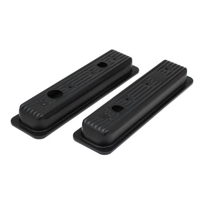 Trans Dapt Valve Cover Cap Set 8689; Black Centerbolt Steel for Chevy 5.0/5.7 V8 - Image 1 of 4