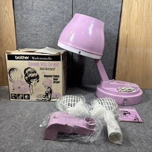 Vintage Brother Mademoiselle Electric Hair Dryer 3800 Pink Lightly Used With Box - Picture 1 of 13