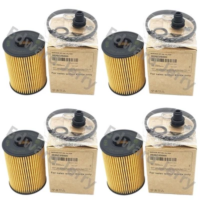 4PC Engine Oil Filter For 2020-2024 Hyundai Santa Fe Kia Sorento 2.5L 263502S000 - Image 1 of 4