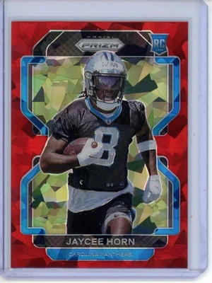 2021 Panini Prizm - #373 Jaycee Horn (RC) Red Ice Prizm Carolina Panthers - Image 1 of 2