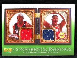 2007-08 UD Artifacts Conf. Pairings Patch Clyde Drexler/Hakeem Olajuwon #CP-DO - Picture 1 of 2