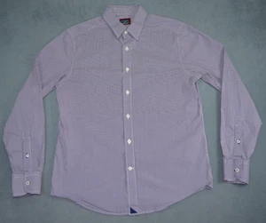 UNTUCKit Men's Eldridge Slim Fit Purple Check Button Up Shirt Medium Performance - Picture 1 of 11