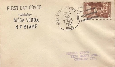 743 Mesa Verde FDC- National Park- First Cachet cv $40 - Image 1 of 2