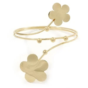 Goldfarbenes Doppel Blumen Oberarm, Armkettchen Armband - 27 cm L - Bild 1 von 6