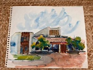 Original Watercolor Painting Architecture 8x10” Building Modern - Picture 1 of 4