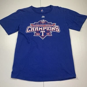 Camiseta Majestic 2010 Campeones de la Liga Americana Texas Rangers Para Hombre Mediana - Imagen 1 de 7