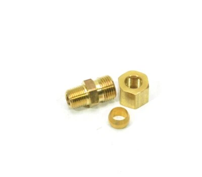 5/16 OD Compression Tube to 1/8 Male Npt Adapter Fitting Connector Water Oil Gas - Image 1 of 4