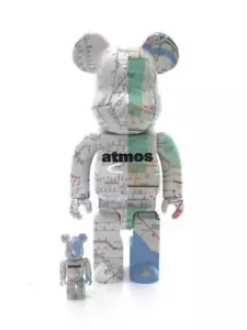Bearbrick Atmos Be@rbrick 400% + 100% Subway Tokyo & NYC Medicom Toy Jp import - Picture 1 of 9