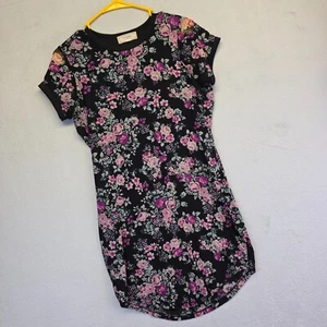 No Comment Dress Womens L Fairygrunge Festival Micromesh EDM Floral Tunic Mini - Picture 1 of 16